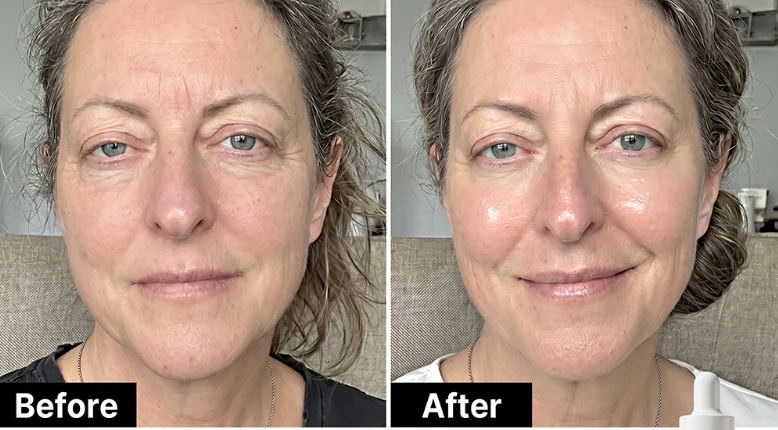 Ultra Serum before and after appearance, 55.3% elastic restoring force result